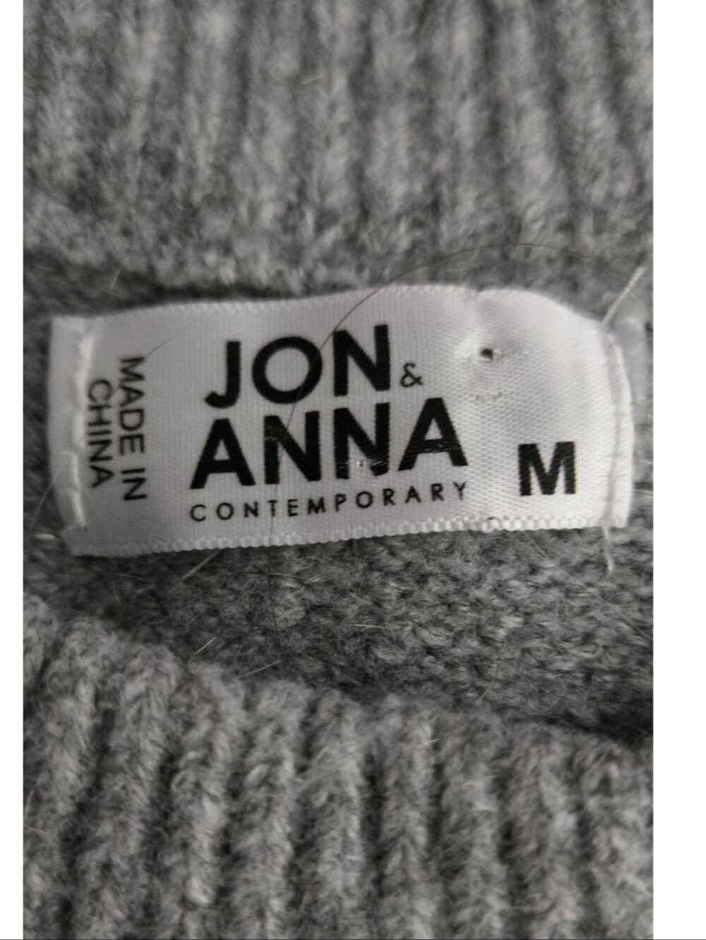 Jon & Anna Light Gray Ribbed Hem Crewneck Sweater Cropped Party - Picture 2 of 9